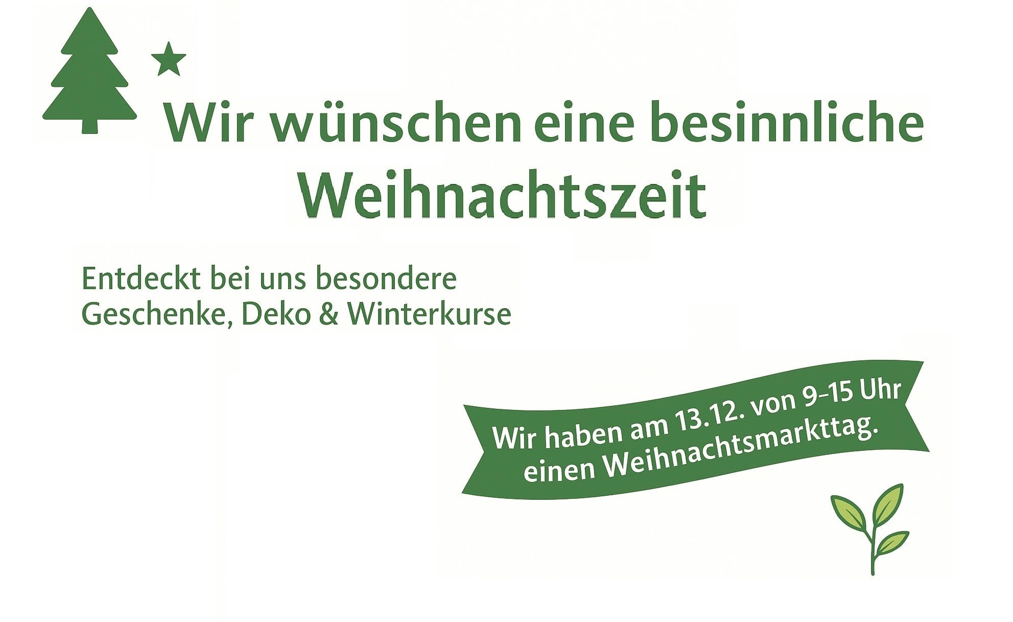 Hinweis auf Neueröffnung am 1.11. mit Markttag