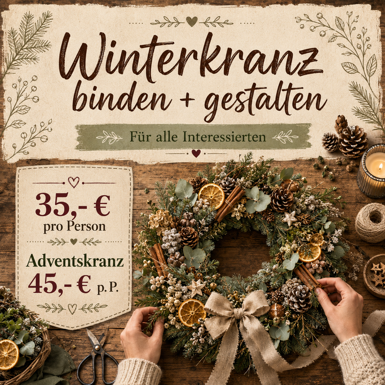 Winterkranz/ Adventskranz binden & gestalten