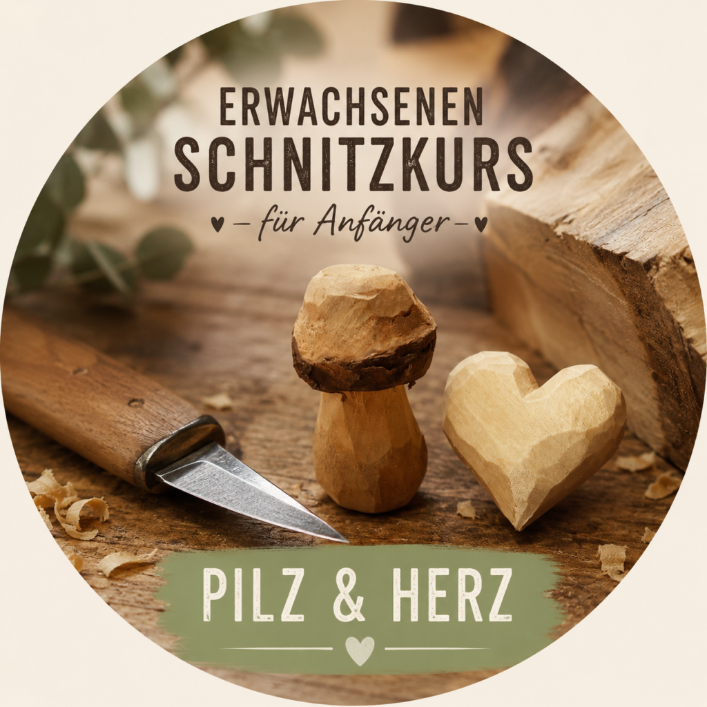 Erwachsenenschnitzkurs für Anfänger – Pilz & Herz