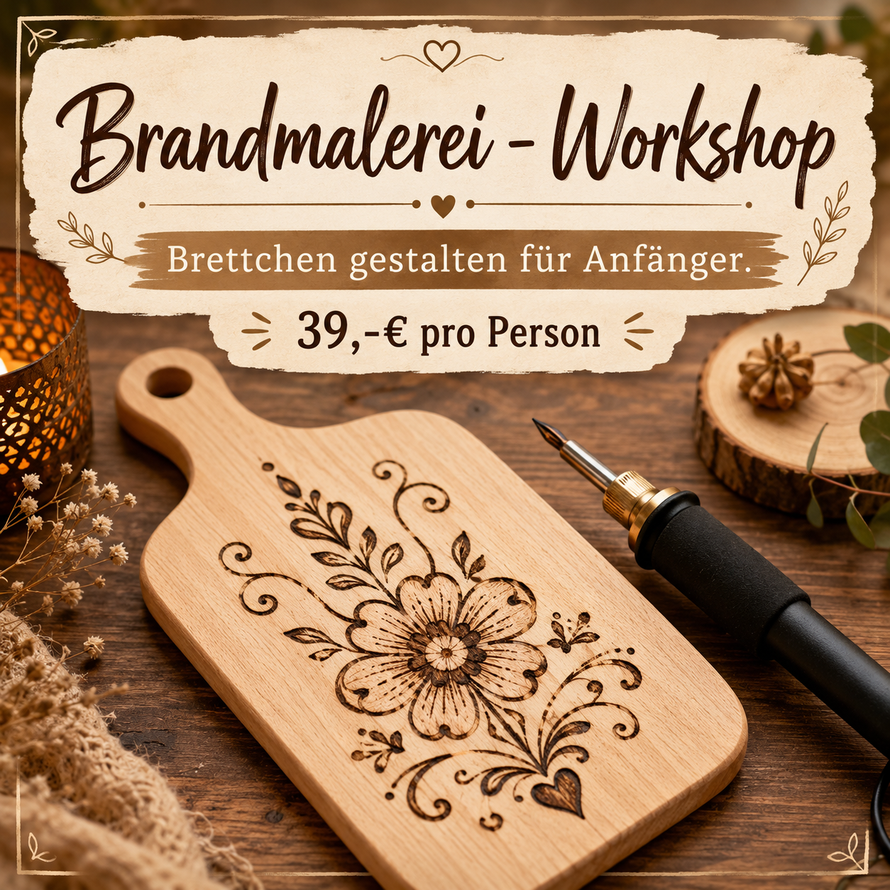 Brandmalerei-Workshop - Brettchen gestalten für Anfänger
